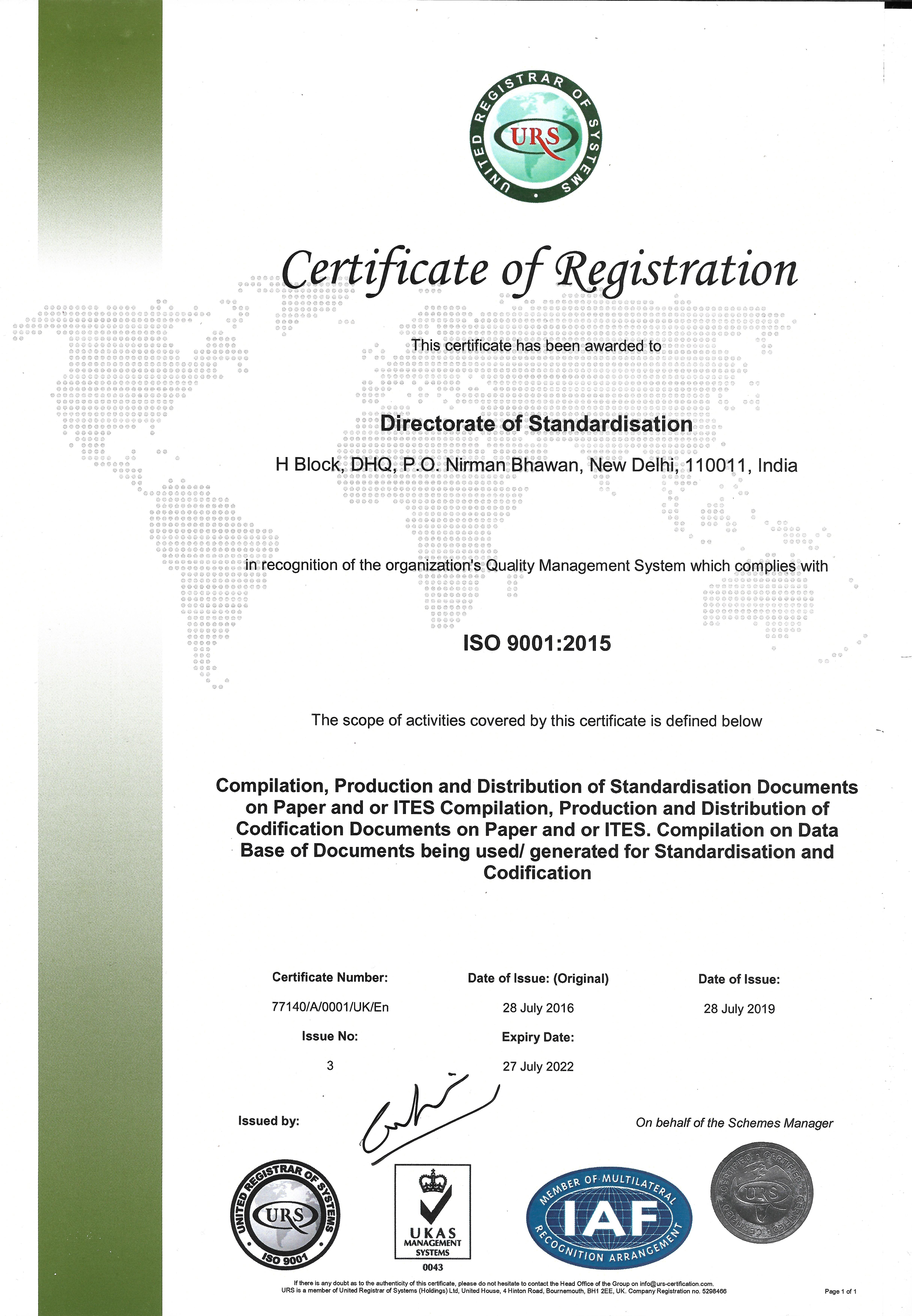 ISO Certification | Directorate of Standardisation